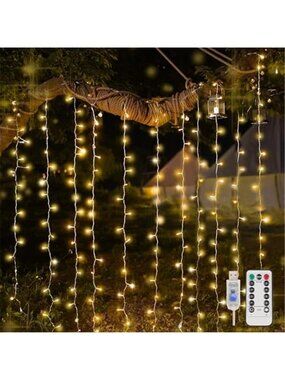 Curtain String Lights LED Fairy Lights Bedroom Wall Decor Remote Timer